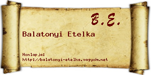 Balatonyi Etelka névjegykártya